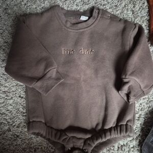 Brown 'Little Dude' Kids Bodysuit